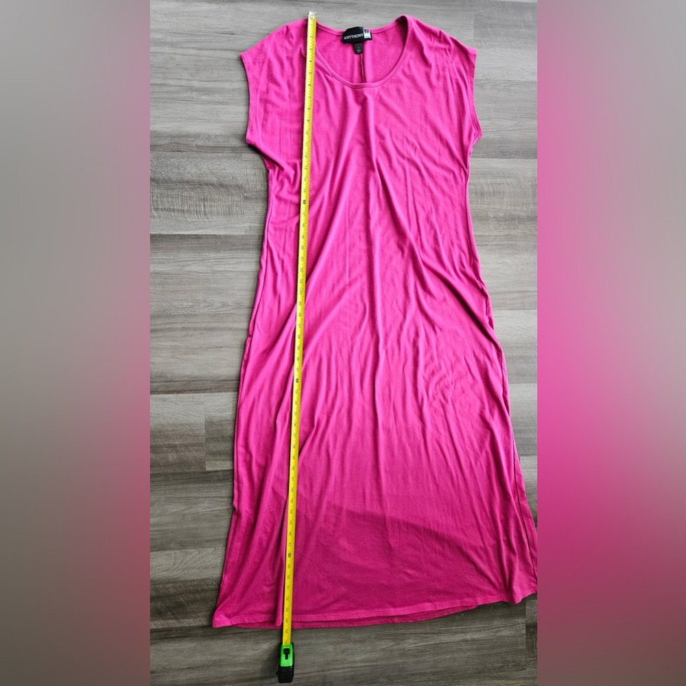 Antthony Originals 2-Piece Maxi Dress & Cardigan Set Pink Gray Striped Large NWT - Picture 11 of 14